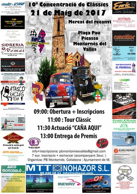 Cartell de la 10a concentració de vehicles clàssics i mercat de recanvi