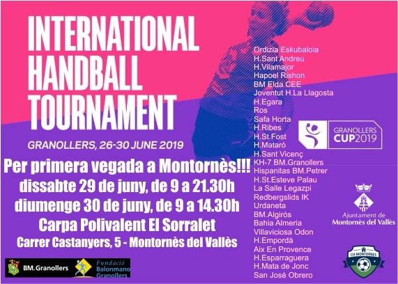 Cartell de la Granollers Cup d'Handbol 2019
