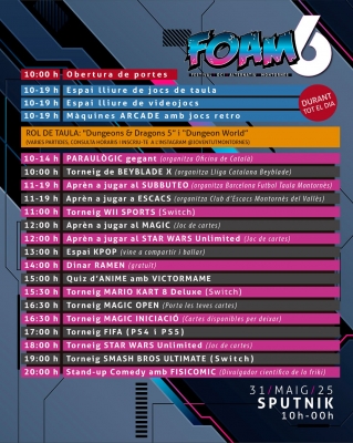 Detall de les activitats del FOAM 6.