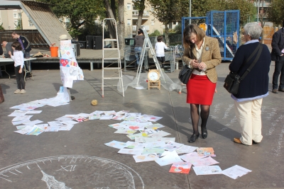 Part del treball artistic realitzat pels nois i noies de 5è de les escoles de Montornès i l'Associació Art Venus