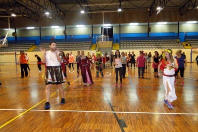Sessió d'Aeròbic al Pavelló durant el Carnaval