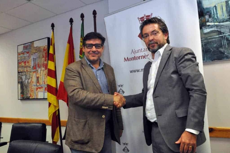 El delegat del Govern a Barcelona, Miquel Àngel Escobar (esquerra) amb l'alcalde, José A. Montero