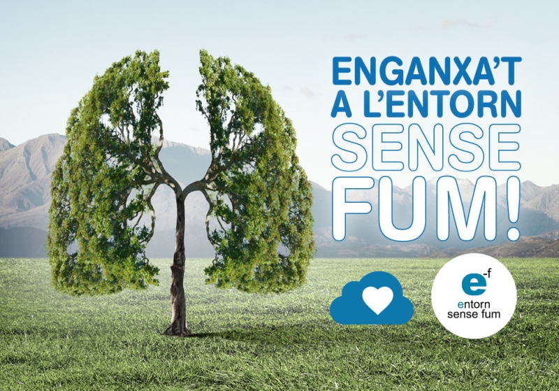 Imatge de la campanya "Enganxa't a l'entorn sense fum"