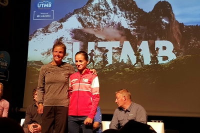 Eli Gordón amb la segona classificada femenina, Emelie Forsberg. Font: Segurartic Catalana Occidente.