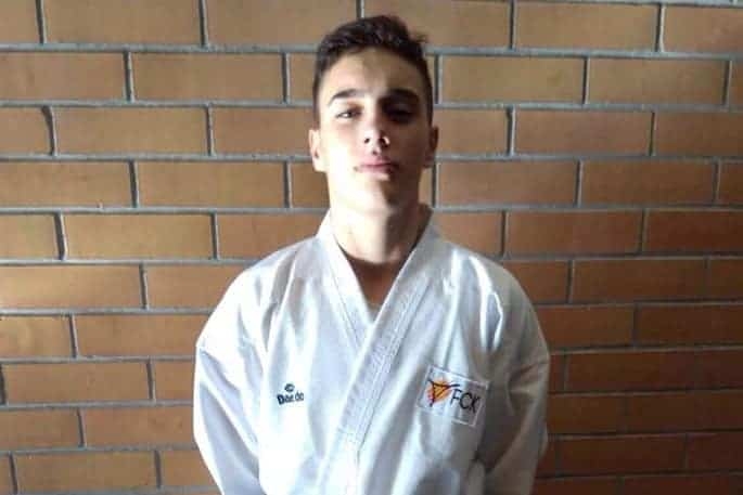Sergio Hernández, segon al Campionat d'Espanya de Karate Kumite Cadet (Font: Karate Montornès)