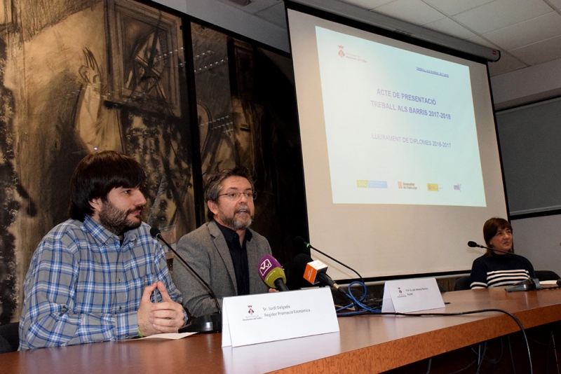 El regidor d'Ocupació, Promoció Econòmica i Comerç, Jordi Delgado i l'alcalde, José A. Montero