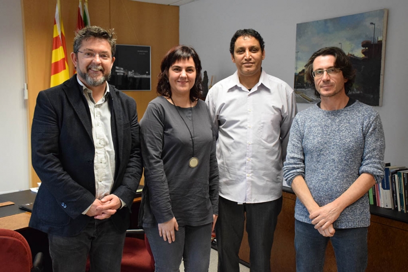 D'esquerra a dreta, José A. Montero, Mah Iahdih Nan, Helena Ollé i el te`cnic de Cooperació Internacional, Marc Colàs
