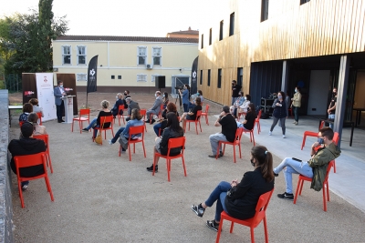 Un moment dels parlaments de l'acte institucional d'inauguració de l'equipament