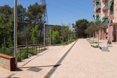 Els treballs de remodelació de la plaça de la Pèrgola una vegada acabats.