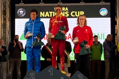 Miquel Corbera, al podi de la Copa de Nacions a Itàlia (imatge: Club Atletisme Montornès)