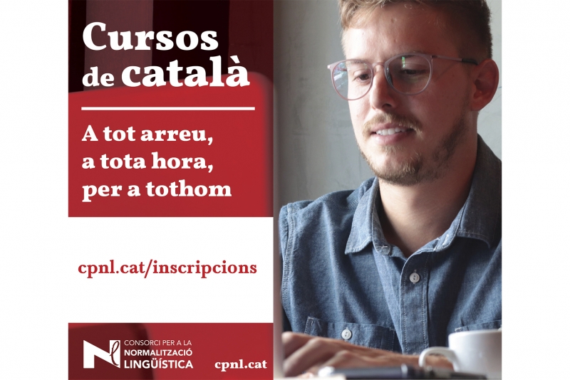 Cartell promocional dels cursos de català per a adults.