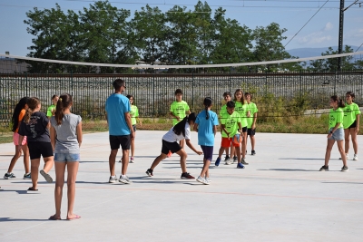 Pista de voleibol al Parc socioesportiu.