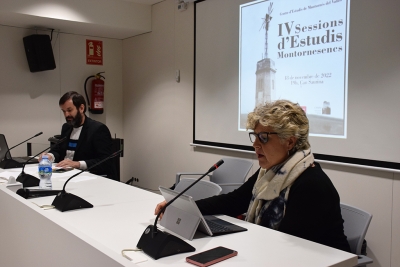 El president del Centre d'Estudis de Montornès del Vallès, Sergio Arévalo, i la regidora de Cultura i Festes, Mercè Jiménez.