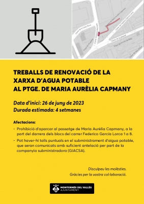 Afectacions per les obres al passatge de Maria Aurèlia Capmany.