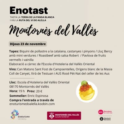 Detall dels vins i les tapes de l'Enotast del 23 de novembre.