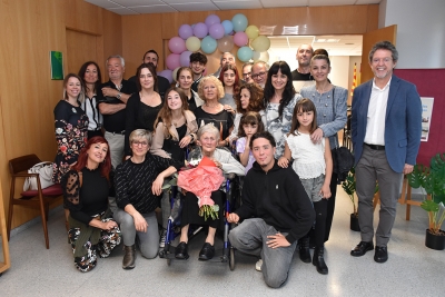 Luisa Campaña amb la seva família.