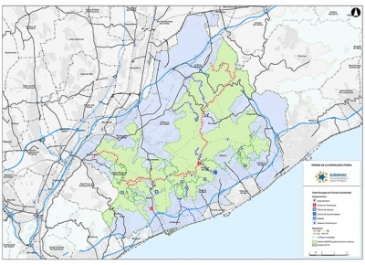 Àmbit d'actuació de la CETS del Parc de la Serralada Litoral. (Imatge: Parc de la Serralada Litoral)