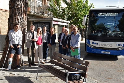 Moment de l'acte de presentació de les millores en el servei de bus