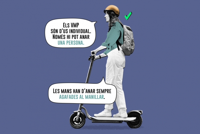 Imatge referida als VMP de la campanya de difusió de l'Ordenança de Mobilitat de Montornès.