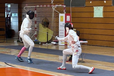 Prova d'esgrima al Campionat d’Europa Júnior. (imatge: família d'Arnau Pérez)