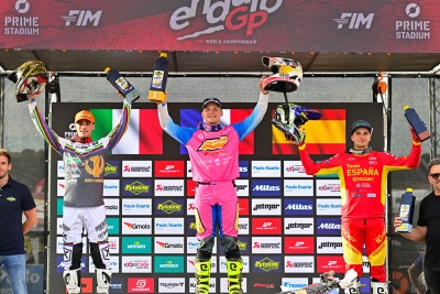 Domínguez va ser tercer a la carrera de dissabte a Rhayader. (Imatge: Yago Domínguez)