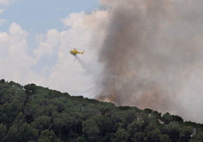 Un moment de l'actuació dels bombers