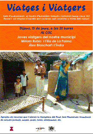 Cartell anunciador de l'activitat Viatges i Viatgers del 16 de juny