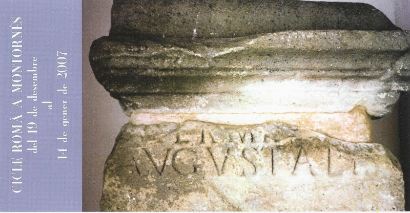 Detall del "Terminus Augustalis" que s'exposa a la Galeria Municipal de Can Xerracan