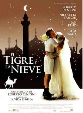 Cartell anunciador a Espanya de la pel·lícula "El tigre y la nieve"