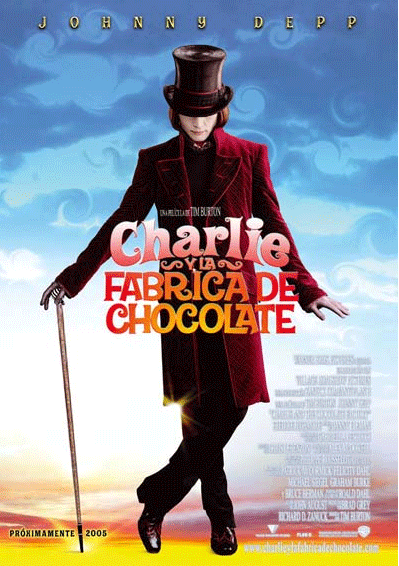 Cartell de la pel·lícula en castellà de "Charlie i la fàbrica de xocolata"