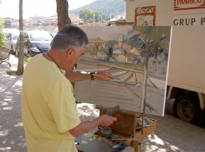 Un dels participants al concurs de Pintura ràpida