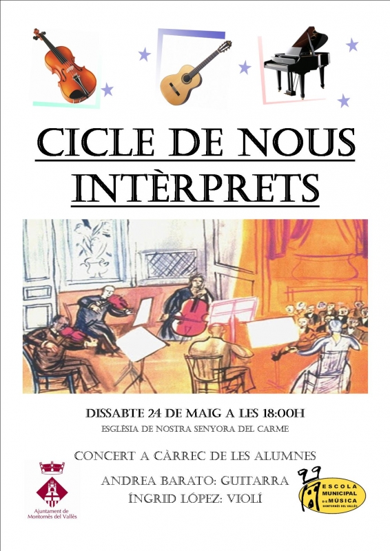 Cartell anunciador de l'actuació de l'Andrea Barato i d'Íngrid López