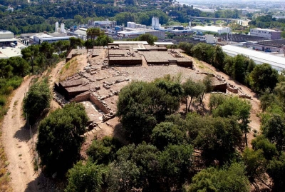 Vista aèria de l'assentament romà (Foto ICAC)
