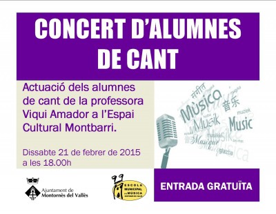 El Concert d'alumnes de Cant de l'Escola Municipal de Música
