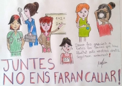 1r Premi Dibuix juvenil: "Juntes no ens faran callar". Autora: María Karach