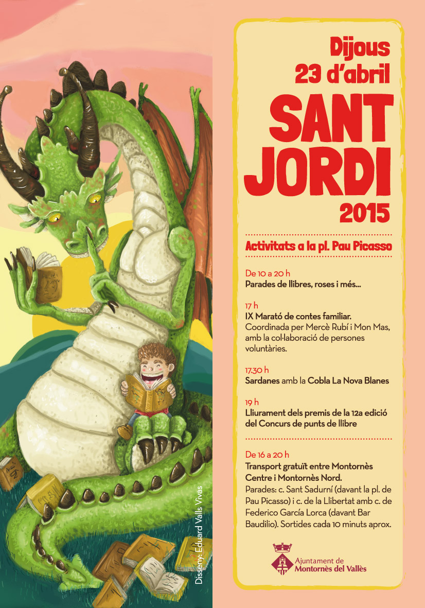 Punt de llibre amb les activitats de Sant Jordi (Autor: Eduard Valls Vivas)