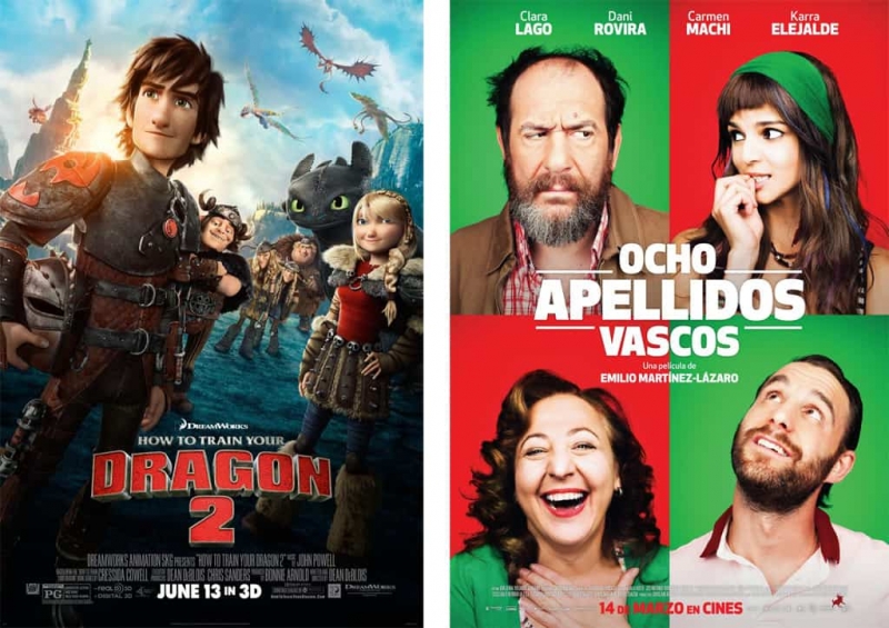 Doble sessió de cinema amb "Como entrenar a tu dragón 2" i "Ocho apellidos vascos"