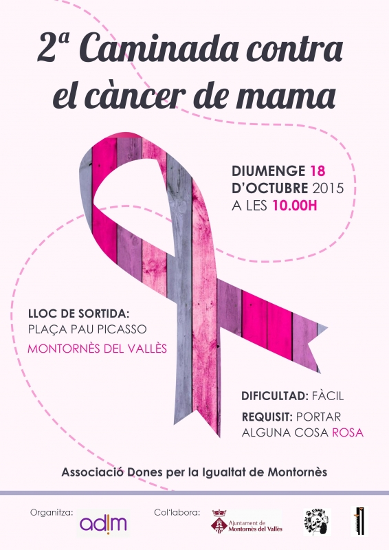 Cartell de la II Caminada contra el càncer de mama 