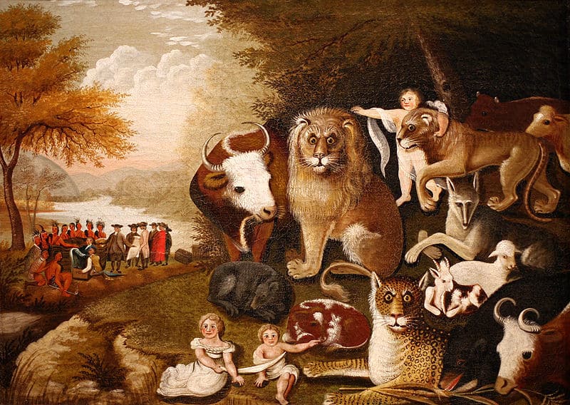"The Peaceable Kingdom", d'Edward Hicks. (Wikimedia Commons)