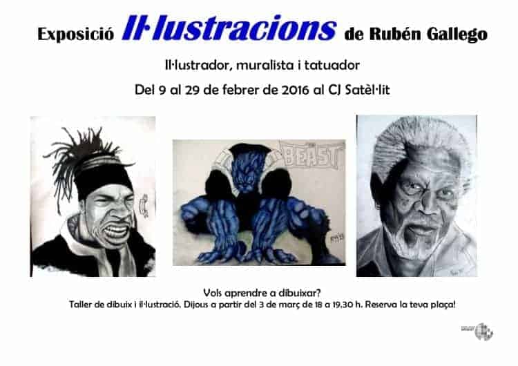 09022016 Cartell Exposició "Il·lustracions" de Rubén Gallego