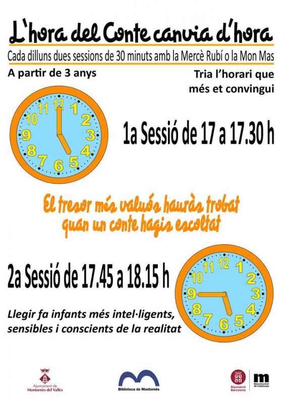 Nous horaris de L'hora del conte