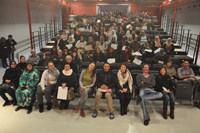 Foto de família del Dispositiu d'Inserció Laboral "DIL Barri" 2016