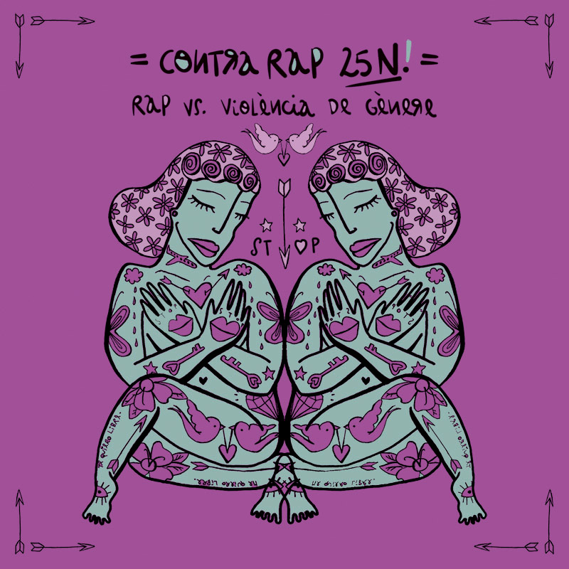 Portada del CD ContraRap25N (Disseny de Marta Magenta)