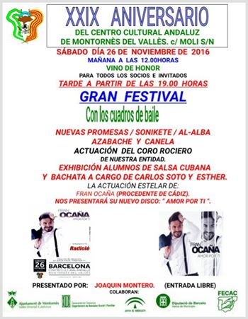 Cartell del 29è Aniversari del Centro Cultural Andaluz