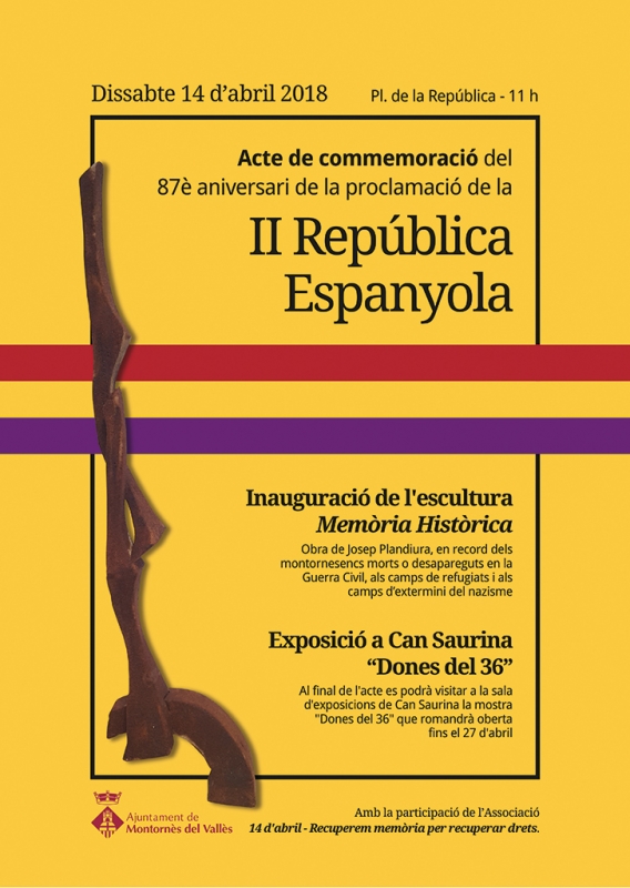 Cartell de l'acte de commemoració de la II República