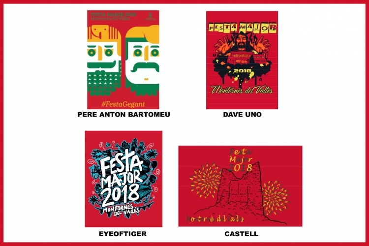 Dissenys finalistes del Concurs de disseny de la imatge de Festa Major 2018