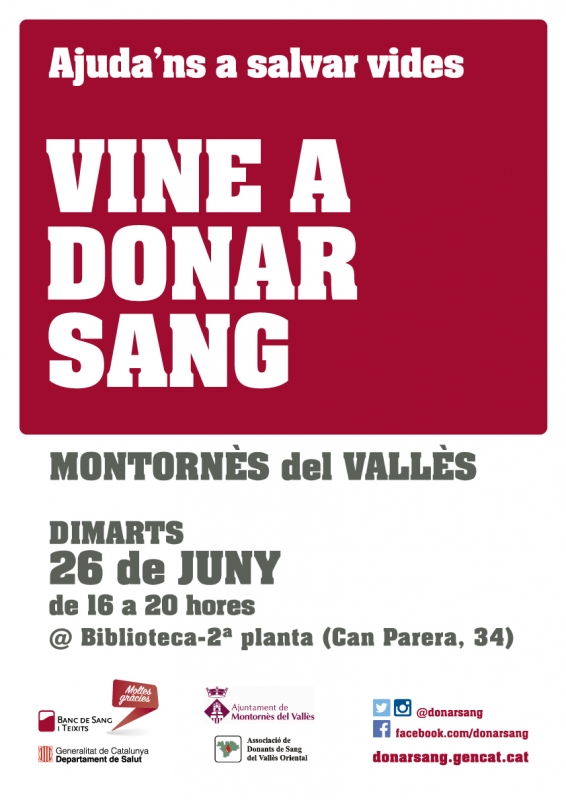 Cartell de la campanya de donació de sang