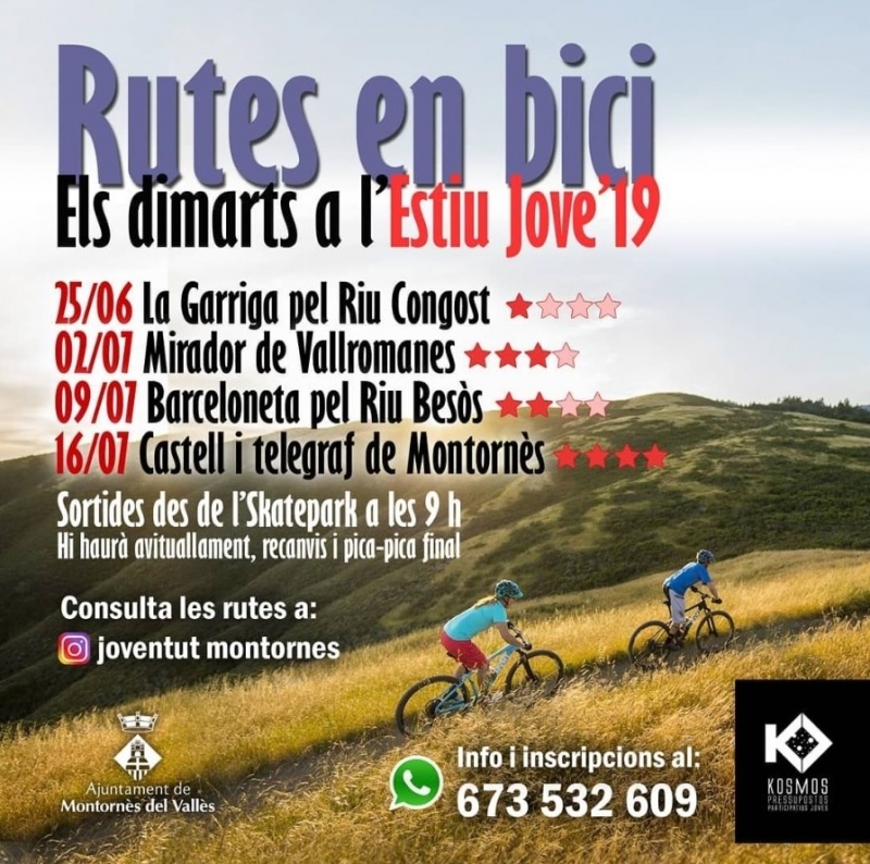 Rutes en bici - Estiu Jove 2019