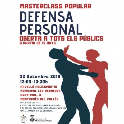 Cartell de la masterclass de defensa personal de karate