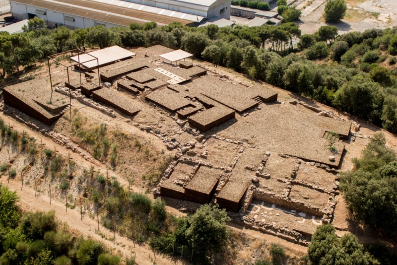 Vista aèria del jaciment (Imatge facilitada per l'Estudi d'Arquitectura Toni Gironès)